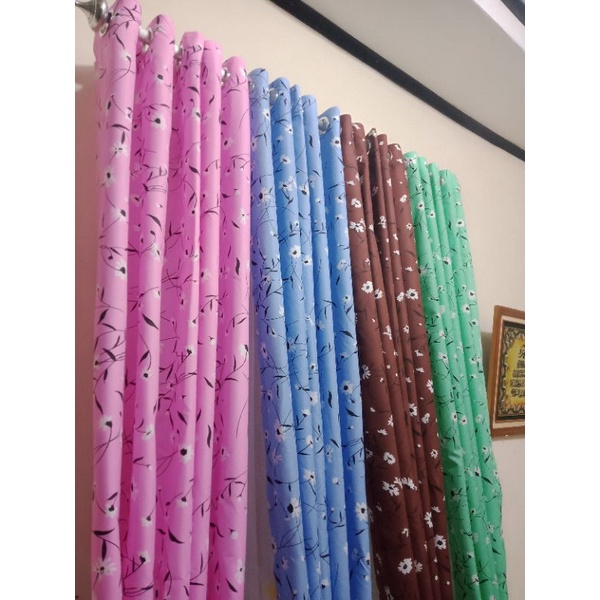 Gorden Jendela Hordeng Pintu Motif Bunga Varian Warna