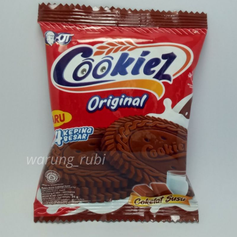 OT Cookiez Original Kukis rasa Cokelat Susu 25 gram. Snack Cemilan Biskuit Makanan ringan Jajanan Ja