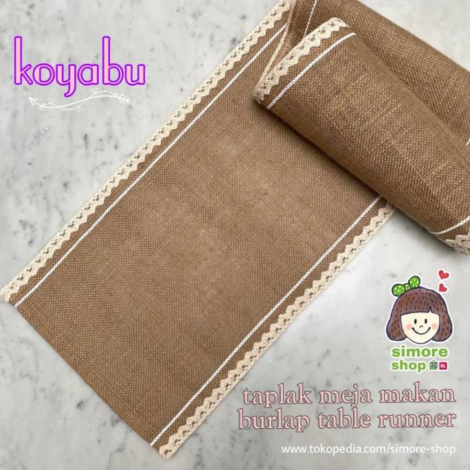 Taplak Meja Makan Goni Burlap Table Runner