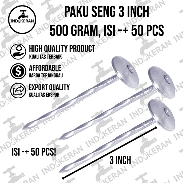 INDOKERAN - Paku Seng 3 Inch - 500 Gram