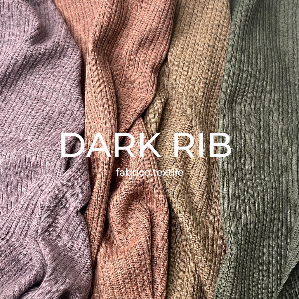 KAIN RIB KNIT SPANDEX DARK RIB (GRADE A ;  PREMIUM)