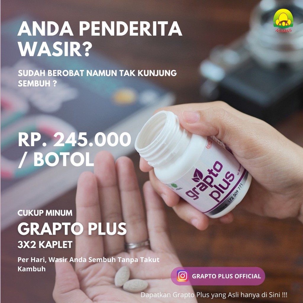 Obat Wasir Tanpa Operasi Grapto Plus Kaplet Graptoplus Jamu Tradisional Herbal Ambeien Bab Berdarah Sembelit