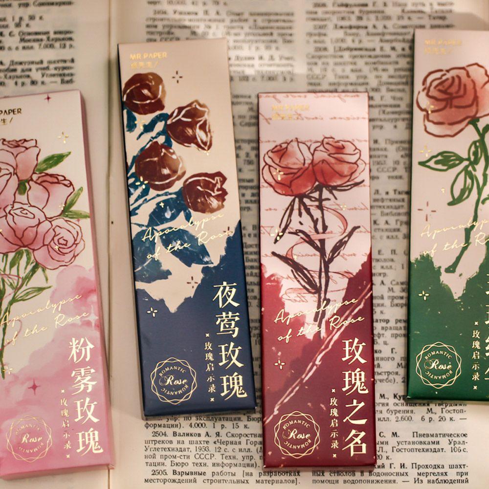 Preva 30PCS/Box Kertas Bookmark Retro Rose Apocalypse Series Kartu Pesan Kepribadian