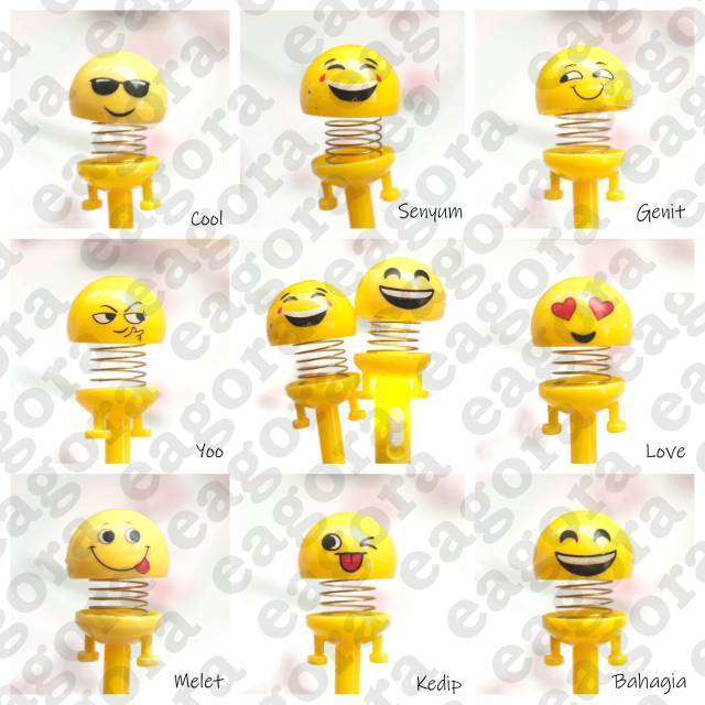 

Pulpen Gel Bouncing Emoji Goyang Kepala Emoticon Lucu Pena Unik