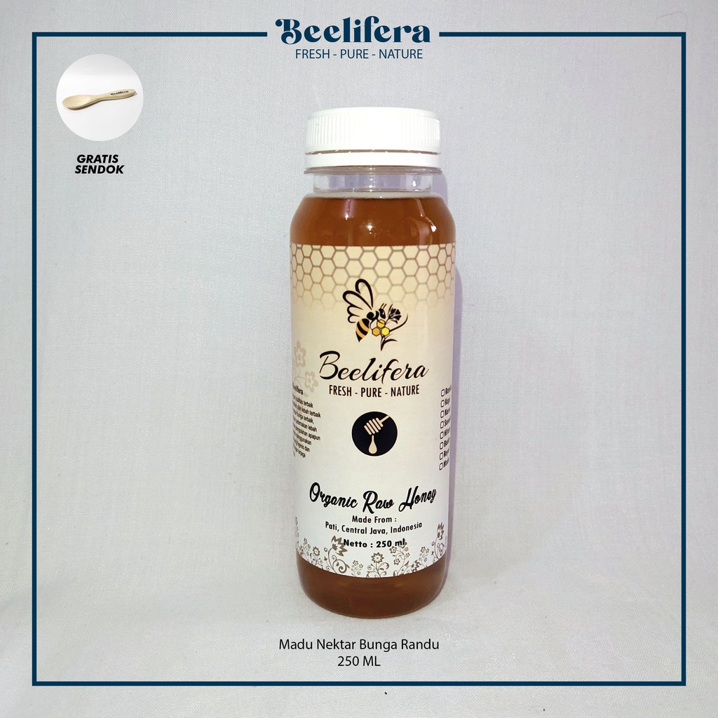 

[COD] Beelifera Honey - Nektar Bunga Randu 250 ML - Apis Melifera Raw Honey 100% Madu Murni