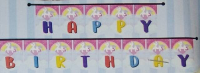 Flag banner happy birthday spiderman / minnie / doraemon/tayo/unicorn/panda