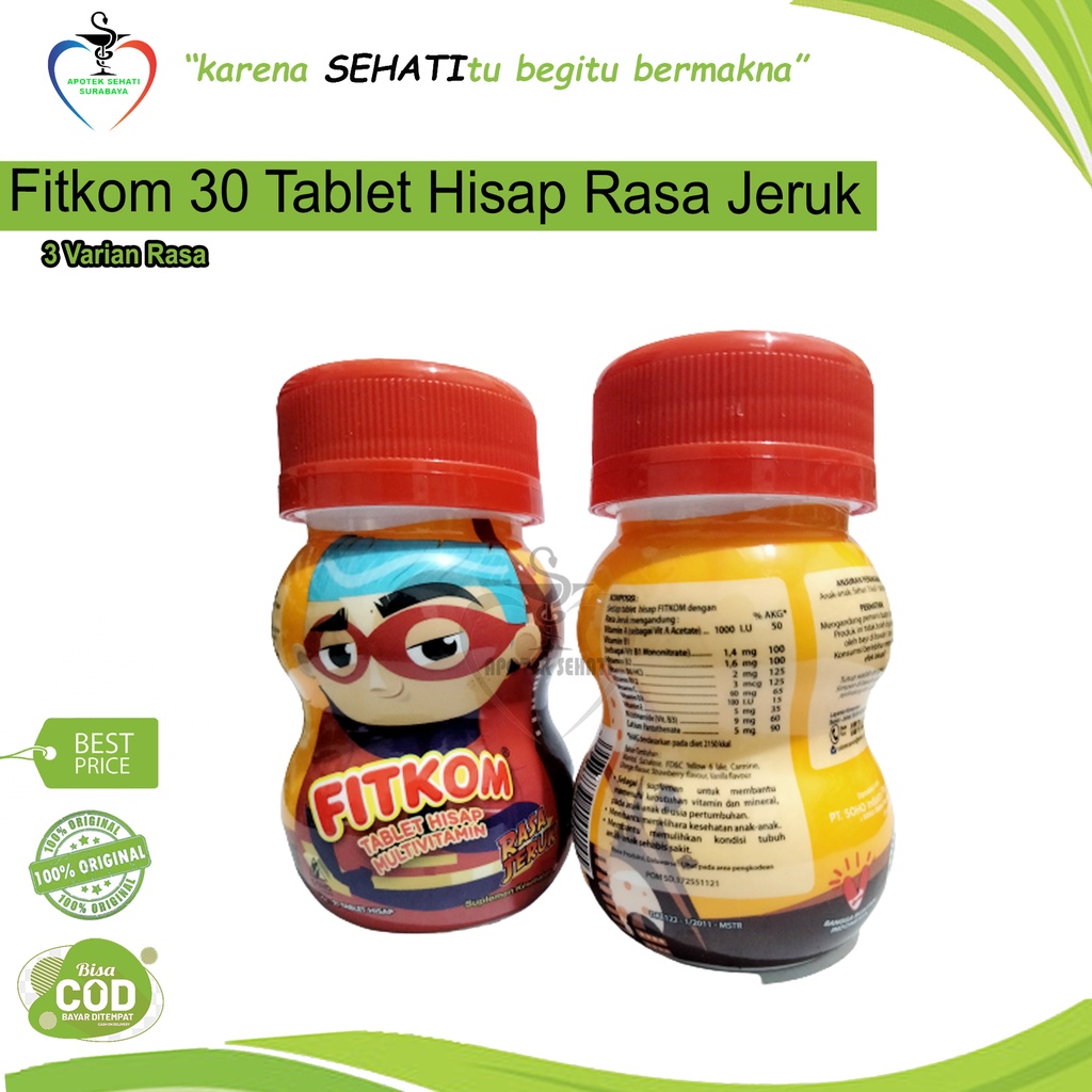 FITKOM TABLET HISAP MULTIVITAMIN KESEHATAN NAFSU MAKAN ANAK