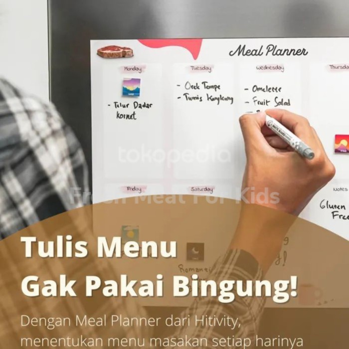 

Hemat Magnetic Meal Planner Hitivity, Planner Untuk Di Kulkas Gilaa!!!