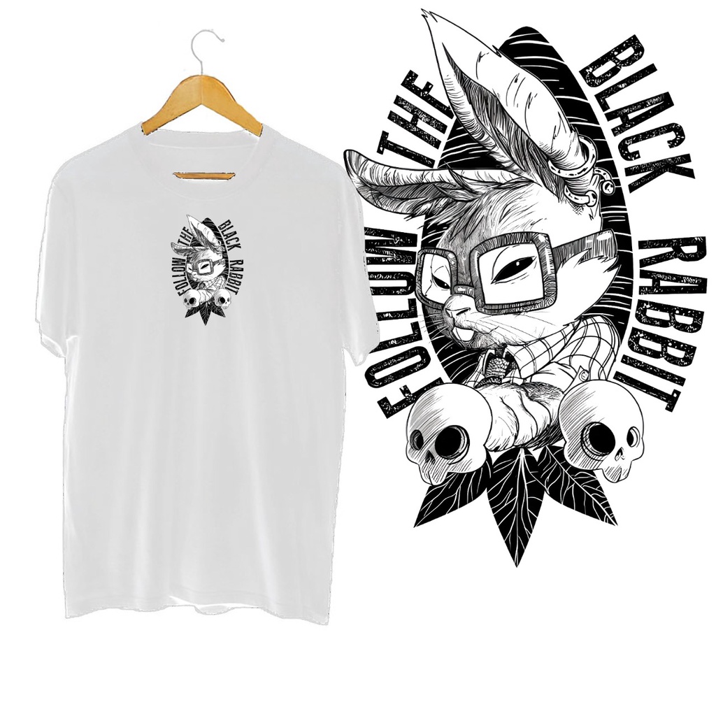 KAOS OVERSIZE BLACK RABBIT T-SHIRT