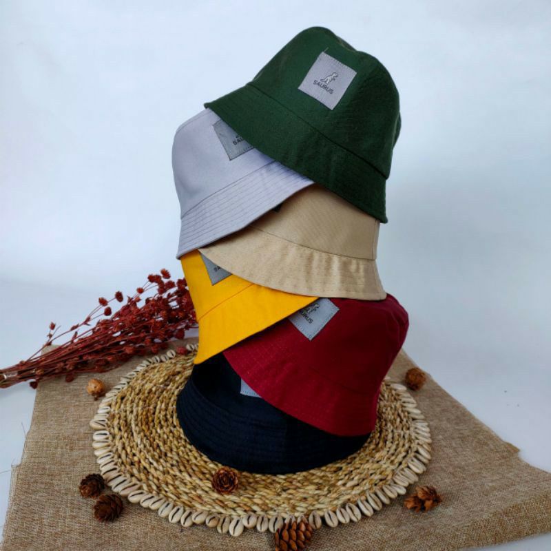 BUCKET HAT POLOS - Topi Anak Polos Cewe Cowo Laki Perempuan Korea Murah