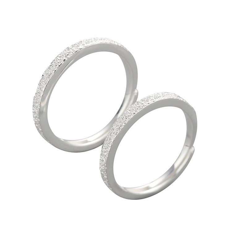 AZ252 Cincin Titanium 925 Silver Cincin Pasangan Buram Anti Karat