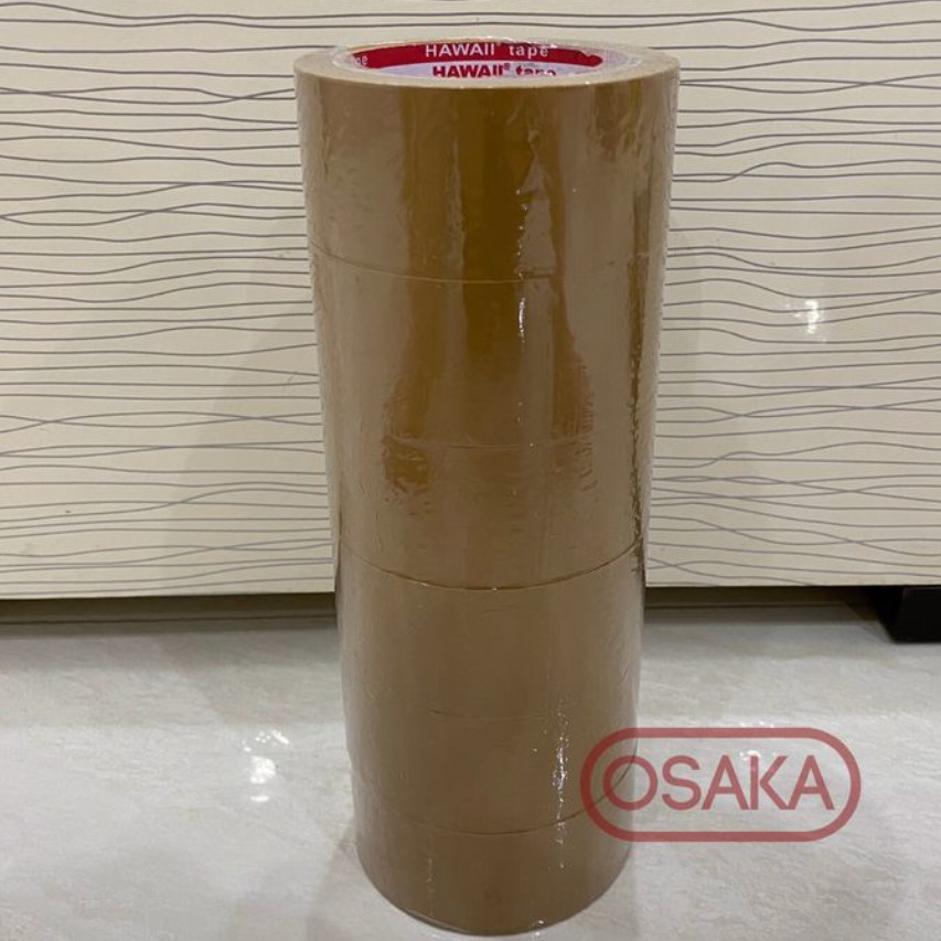 

Lakban / Isolasi / Selotip Hawaii Bening dan Coklat 45mm / 2 inch x 90 yard