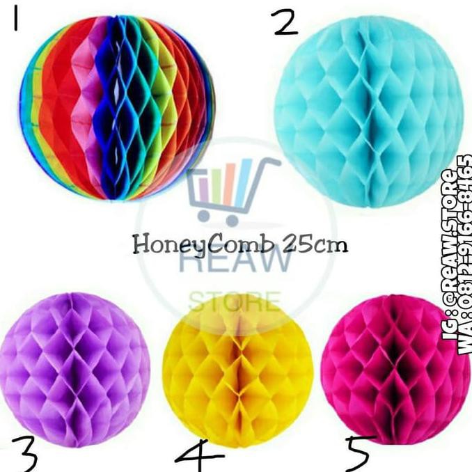 

Honey Comb Paper Ball / Bola Kertas Dekorasi (25Cm) Paling Murah