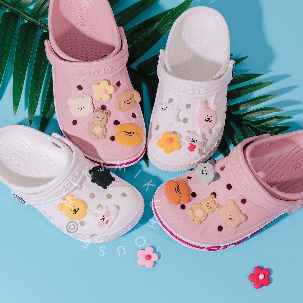 KOREA JELLYCREW JIBBITZ CROCS SEPATU ACCESSORIES SENDAL YOUNG FOREST DIY MAINAN TEMPELAN KOREAN