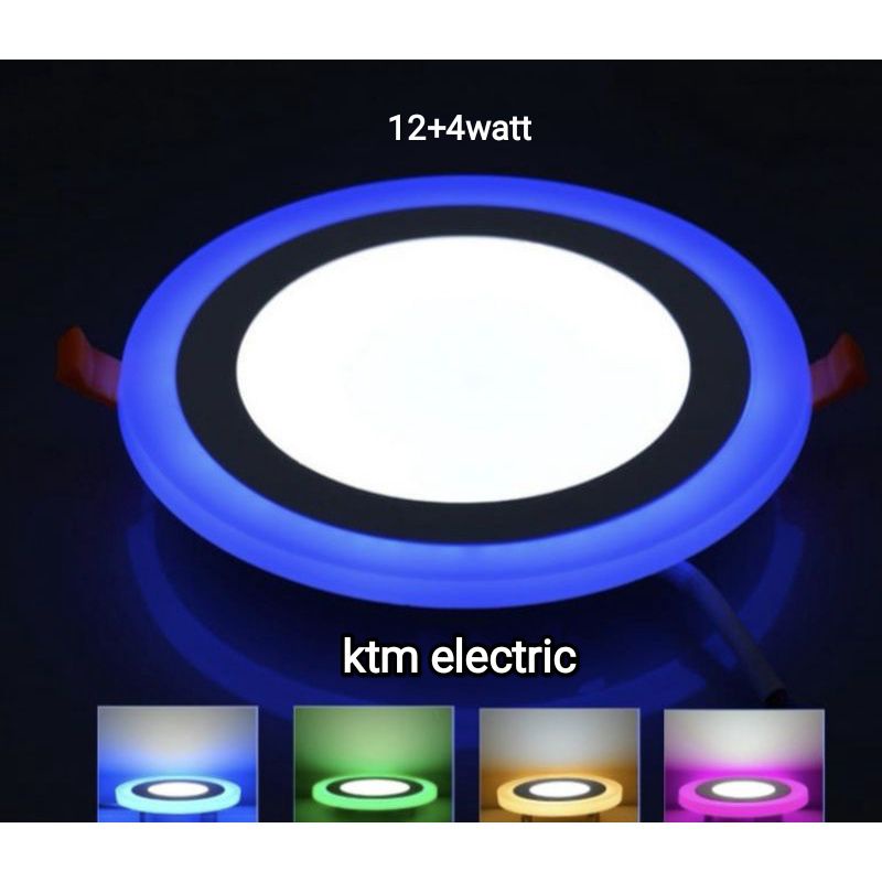 downlight LED panel light 12+4watt 2warna cahaya