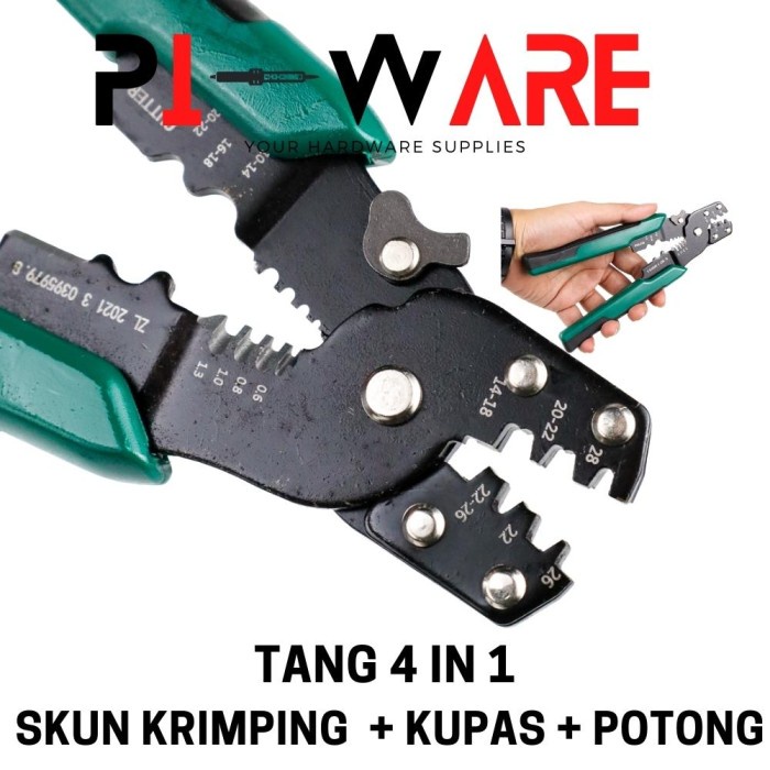 Tang Multifungsi 4 in 1 Skun Krimping + Kupas Kabel + Potong Kabel