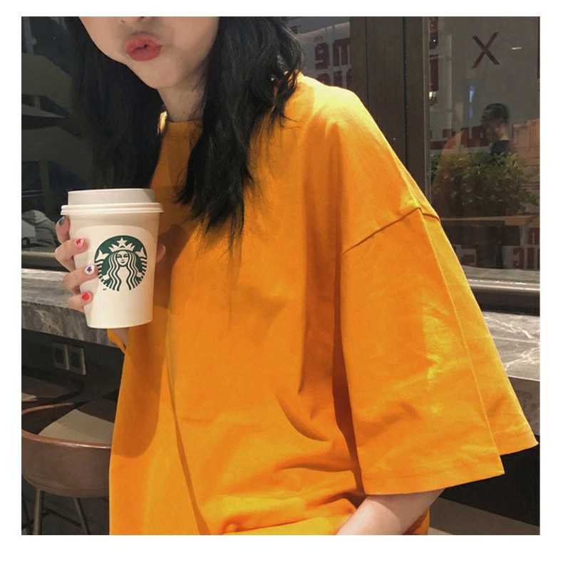 KBS-73 kaos polos oversize gaya casual fashion wanita import korea jepang