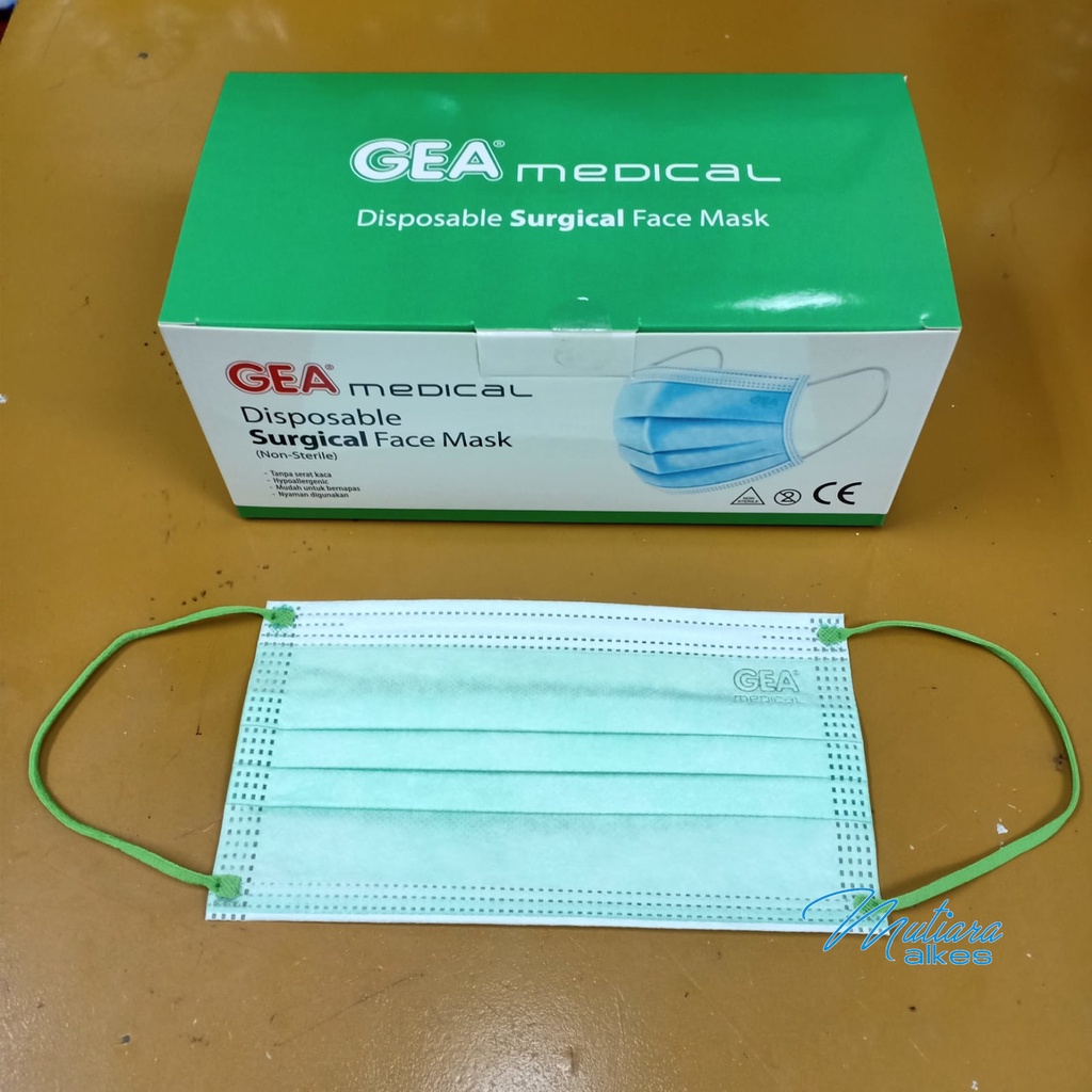 Masker GEA Medis - Surgical Face Mask Disposable GEA 3 Ply isi 50Pcs