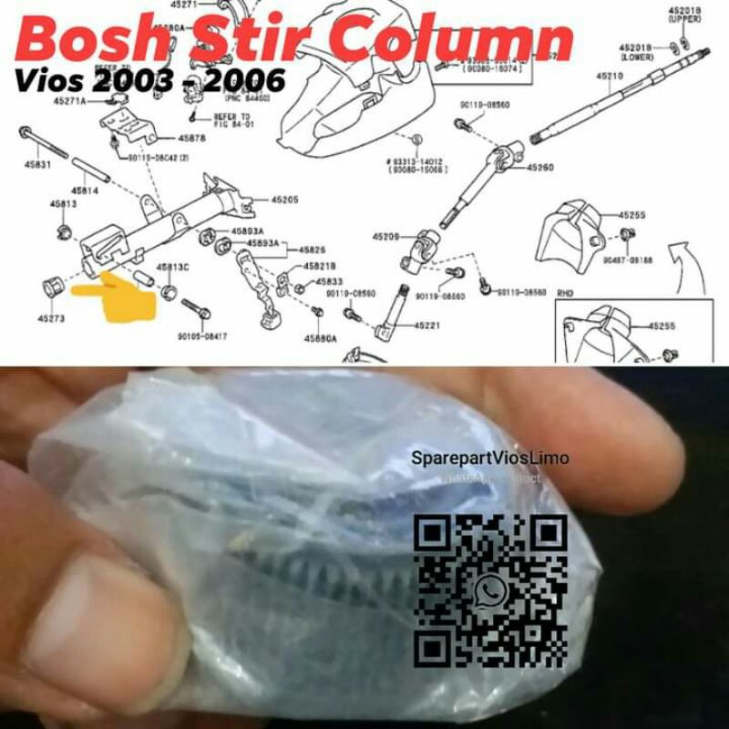 Bos Stir Bushing Column Vios 2003 2004 2004 2005 2006
