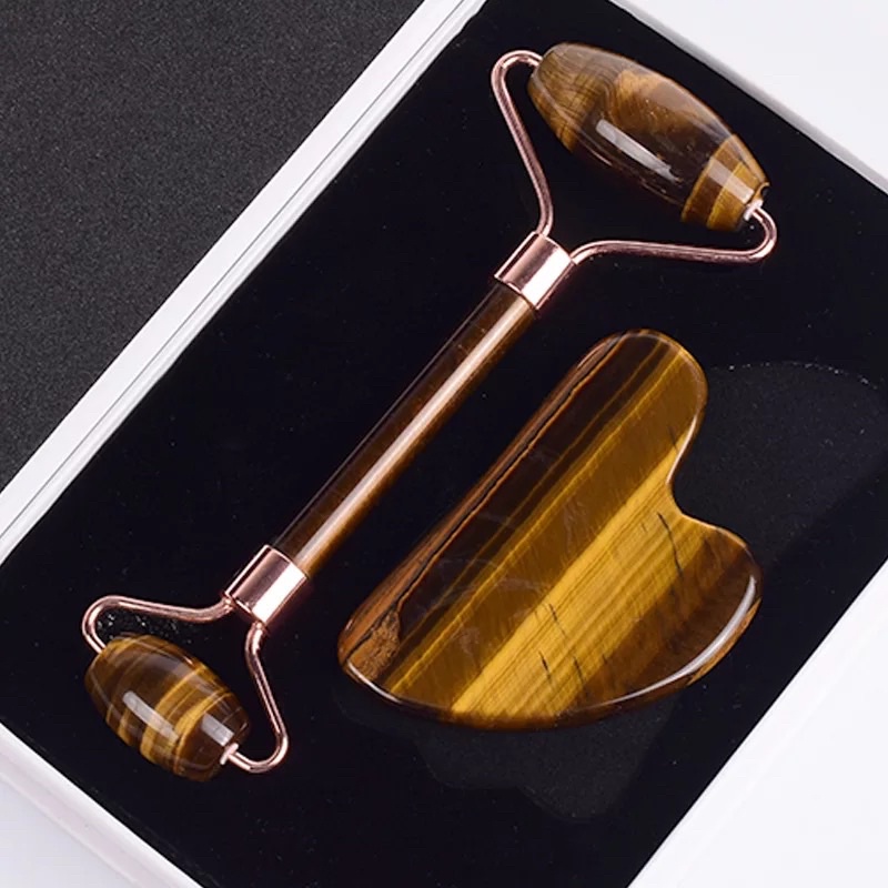 Gua Sha original batu asli - Face Roller Face Massage - Alat Pijat Wajah - Tiger Eye