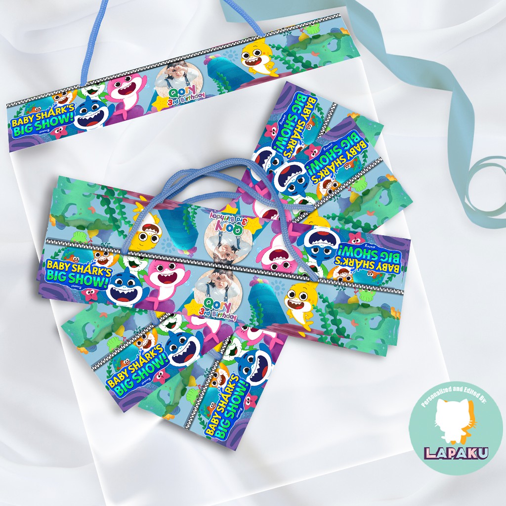 

Lapaku Label Snack Ultah Ulang Tahun Custom Baby Shark Murah Tanpa Minimal Order