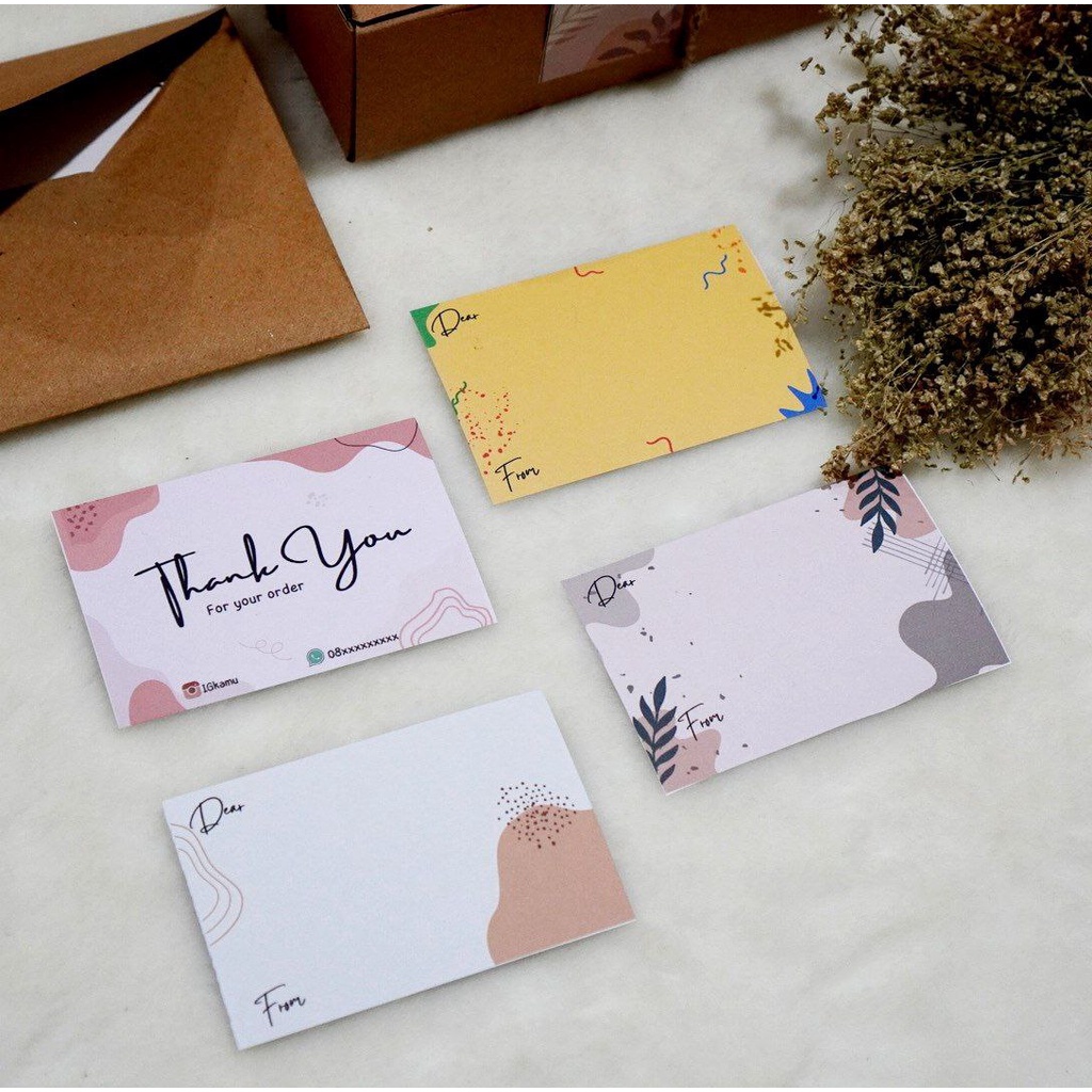 kartu ucapan bisa custom / thankyou card  / THANK YOU CARD 6x9 CM tcm 01