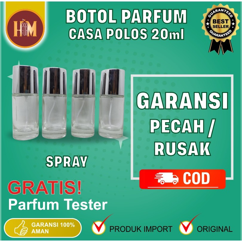 BOTOL HM Parfum Casa Polos Semprot | Botol Minyak Wangi Semprotan Spray | Botol Parfum 20ml Kosong K