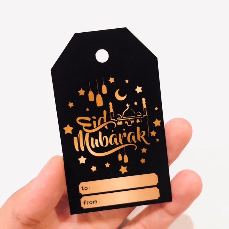 

HANG TAG HANGTAG EID MUBARAK LEBARAN RAMADHAN Black Gold Series