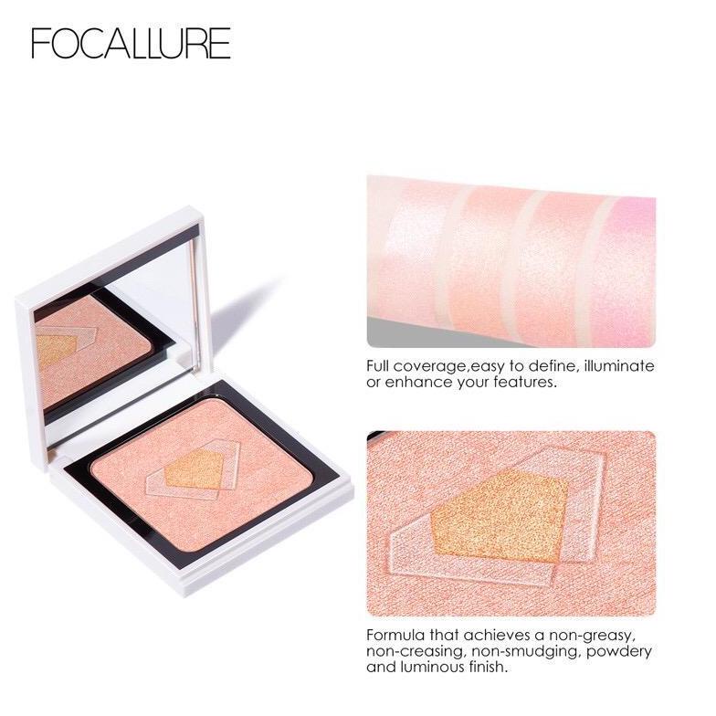 Focallure Diamond Glow Highlighter Powder Glitter FA81 Highlighter Mencerahkan Wajah - 04 Rose Radiance