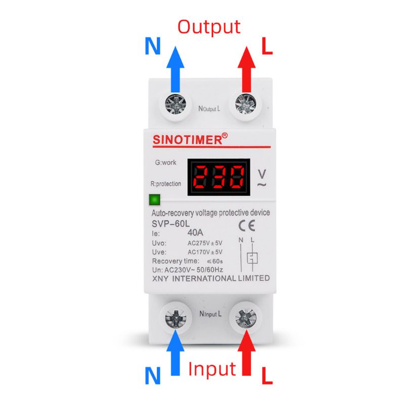 Btsg Over Under Voltage Display Relay Alat Pelindung Self-resetti LED Display