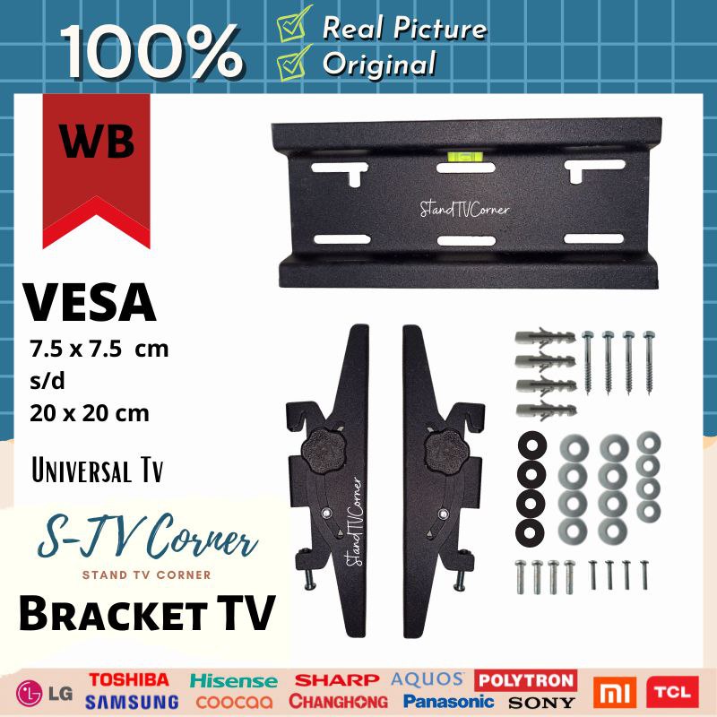 Bracket tv SUPER TEBAL LED LCD 43 42 40 32 24 21 17 14 10 inch Waterpass Up and down