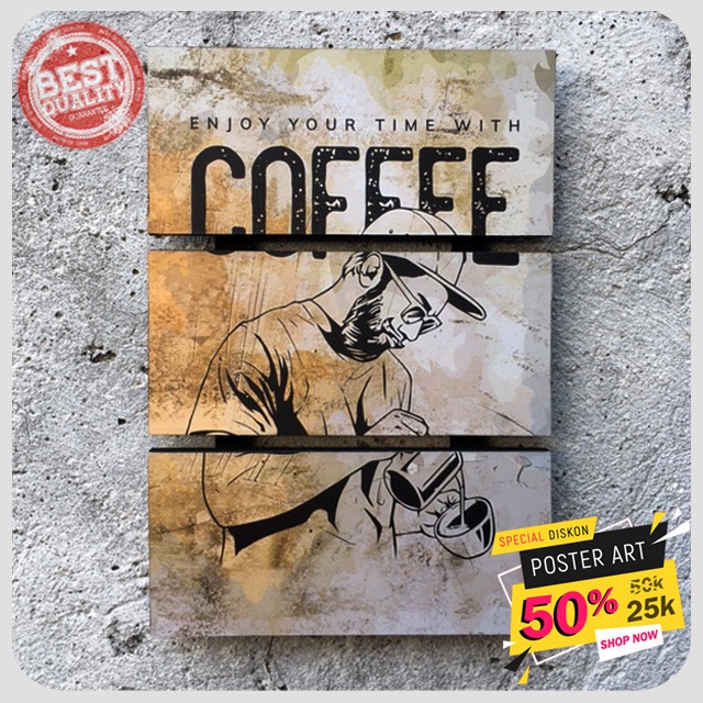 Hiasan dinding - Pajangan dinding - Poster Coffee - Dekorasi dinding - Wall decor - 091944FHZ