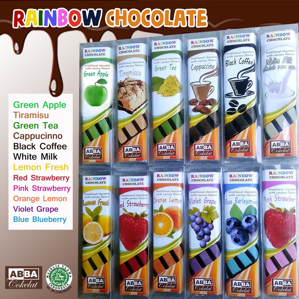 

ABBA cokelat - RAINBOW CHOCOLATE BAR - 30 gr