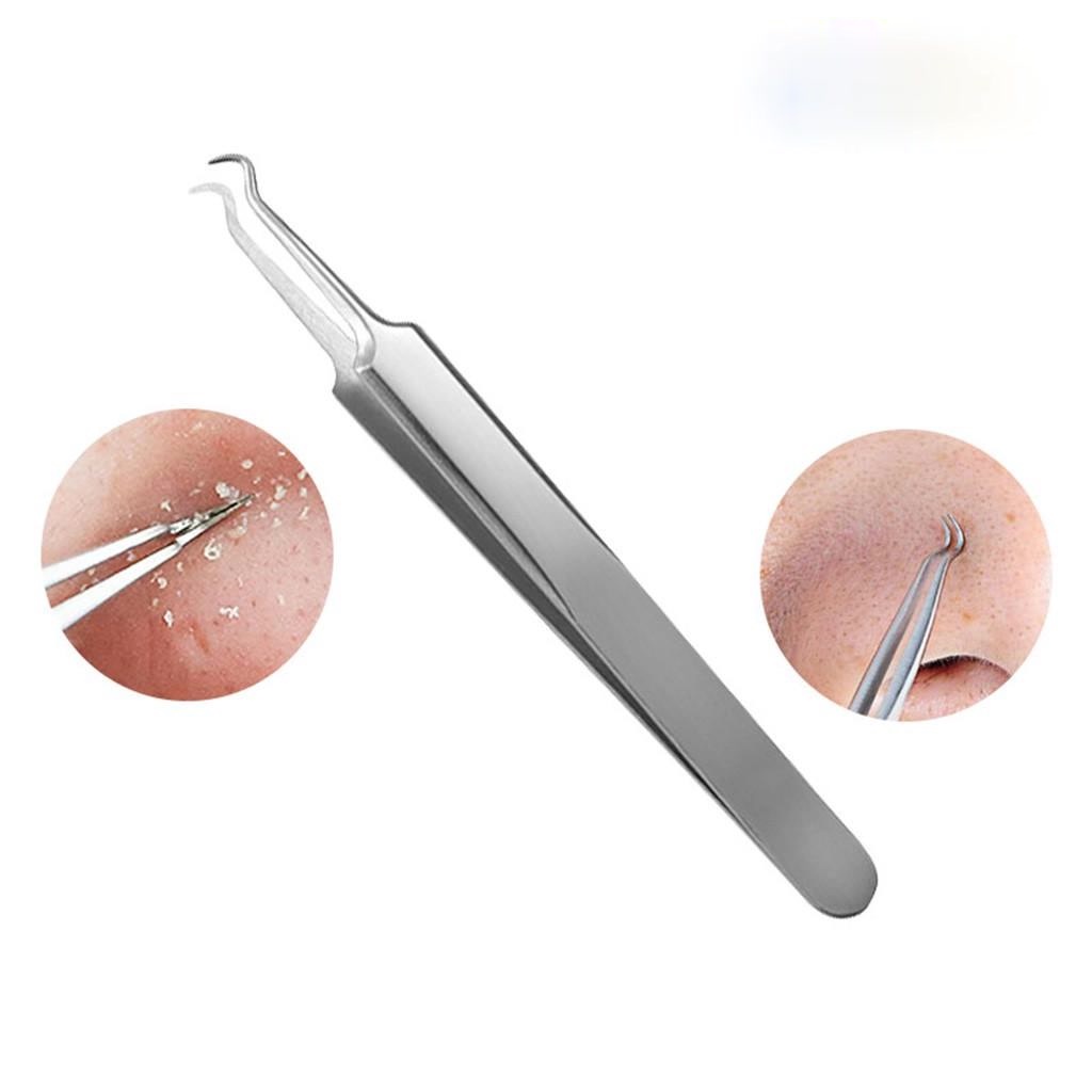 Pinset Alat Pencabut Komedo Set Pengangkat Pencetan Komedo Jerawat Blackhead Remover Kit Stainless Steel