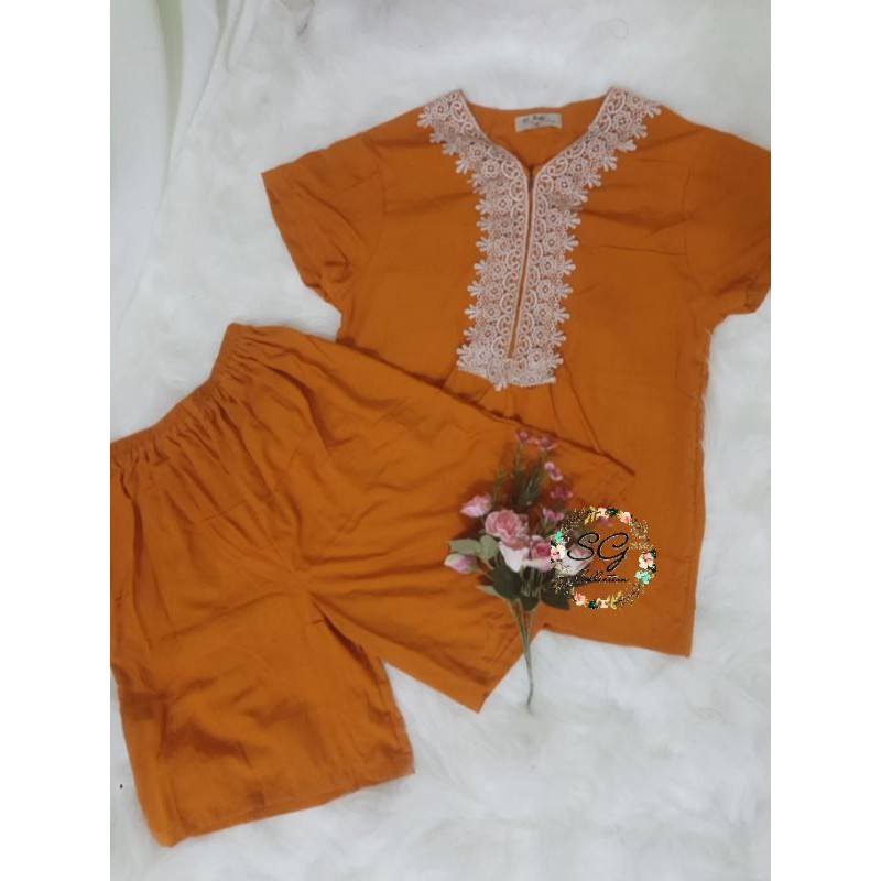 Setcel Pendek Setelan baju celana pendek daster arab setcel polos setcel arab setcel renda