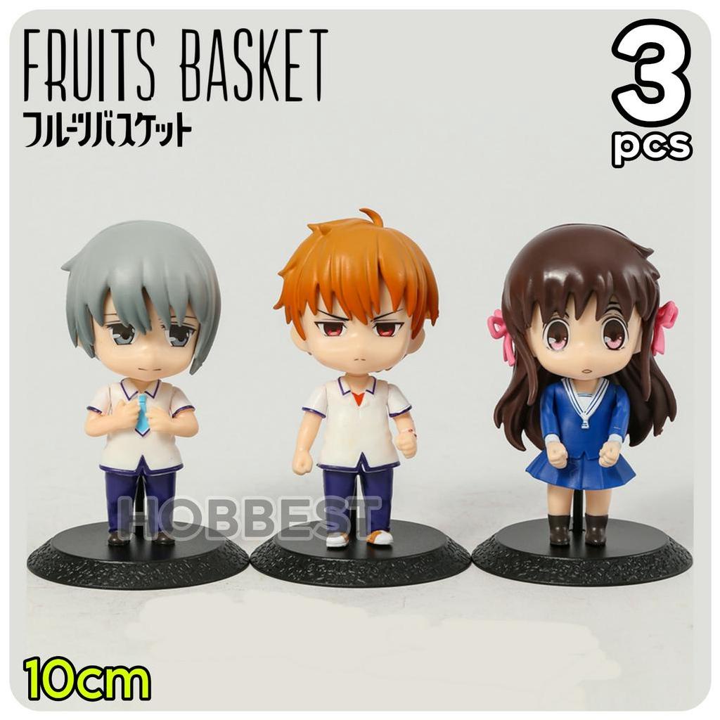 Action Figure FRUIT BASKET set isi 3 pcs - Miniatur Topper Kue Tohru Kyo Yuki Pajangan Mainan