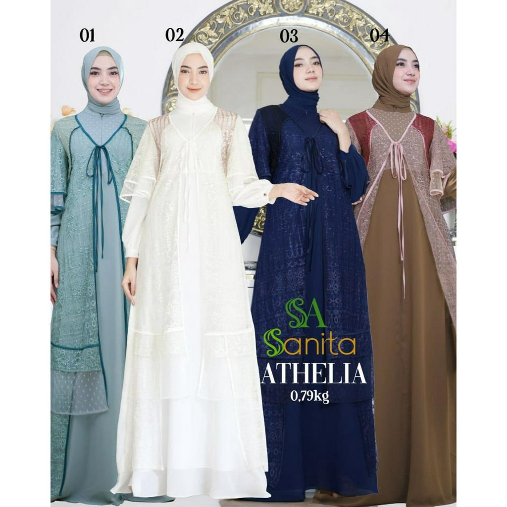 Athelia By Sanita ORI Gamis Syari Kekinian BestSeller Terlaris Termurah Original Syari