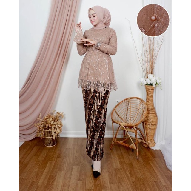 ONE SET KEBAYA PESTA//SETELAN KEBAYA WISUDA//SETELAN KEBAYA BRUKAT TULLE//ONE SET KEBAYA CANTIKA ORI