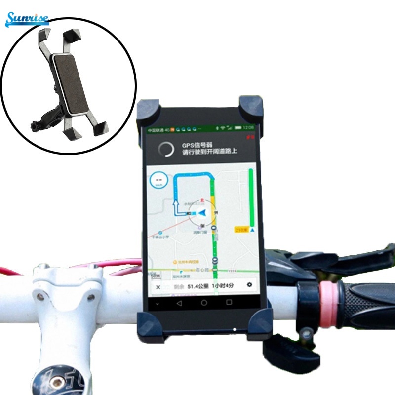 Bracket Dudukan Handphone Universal Rotasi 360 Derajat Adjustable Untuk Setang Sepeda