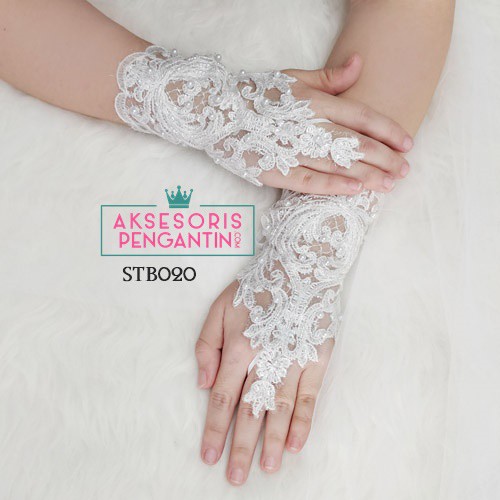 [PALING LARIS] AKSESORIS PENGANTIN WEDDING GLOVES SARUNG TANGAN PUTIH STB020