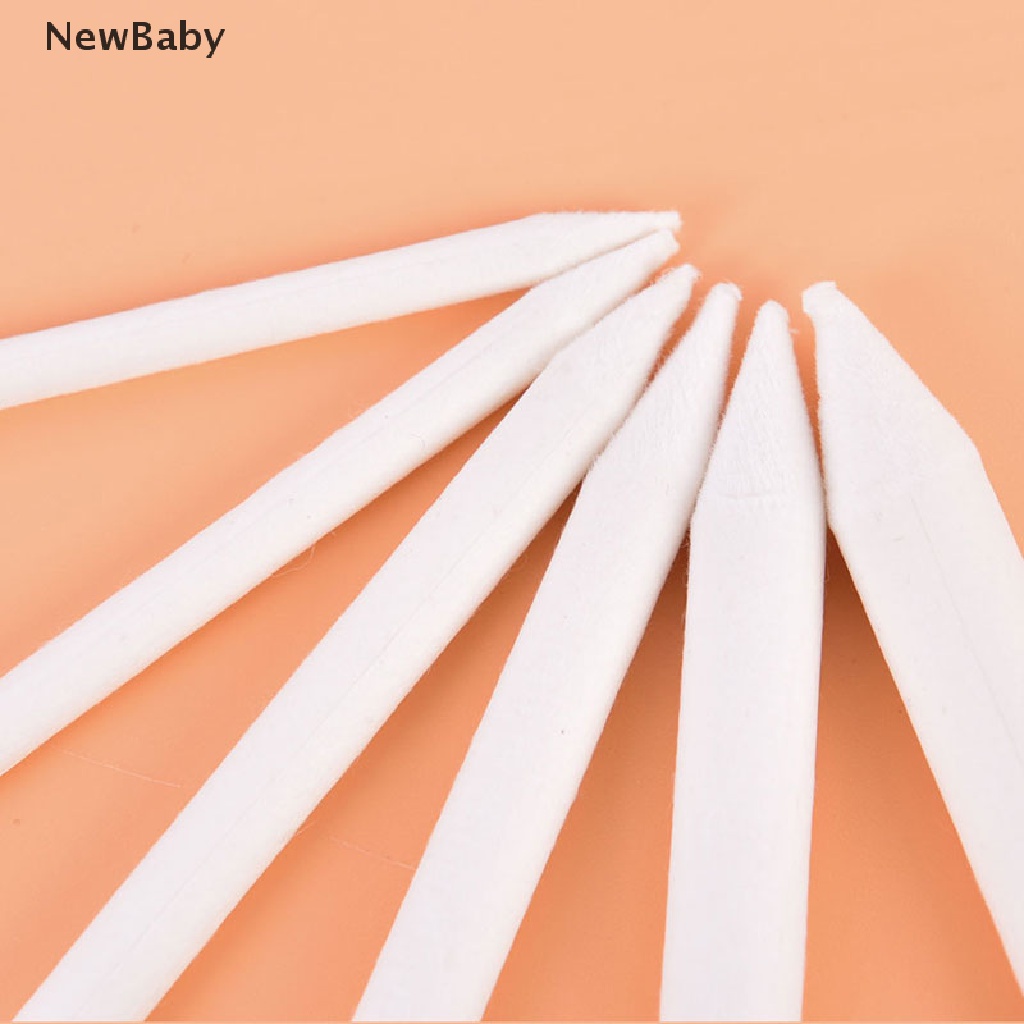 Newbaby 6pcs / set Stik Blending Smudge Stump Tortillon Warna Putih Untuk Sketsa / Gambar