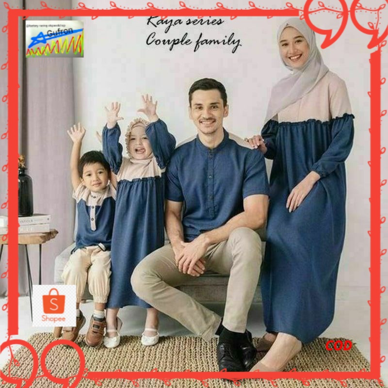 Gamis Couple Raya Series Sarimbit Busana Muslim keluarga Ori by Samara 2022
