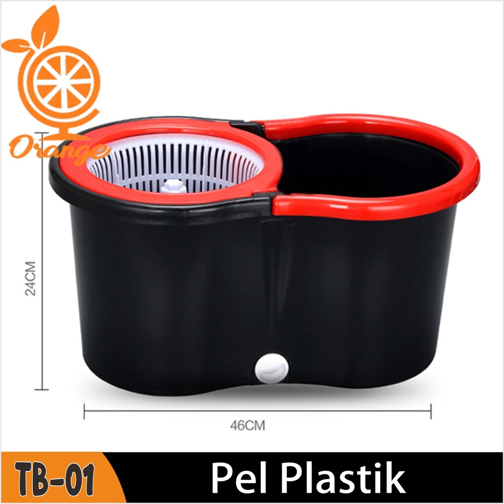 Spin Mop Alat Pel Putar Plastik Praktis 2 kain WD