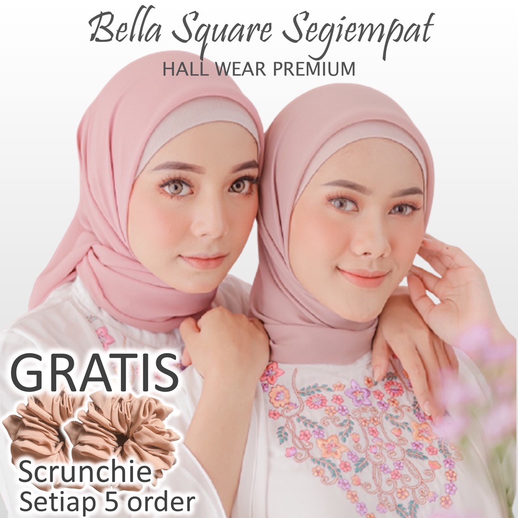 Krudung Bella Square Premium Kudung Bella Square Hijab Segiempat Jilbab Segi Empat Jilbab Voal Kerud