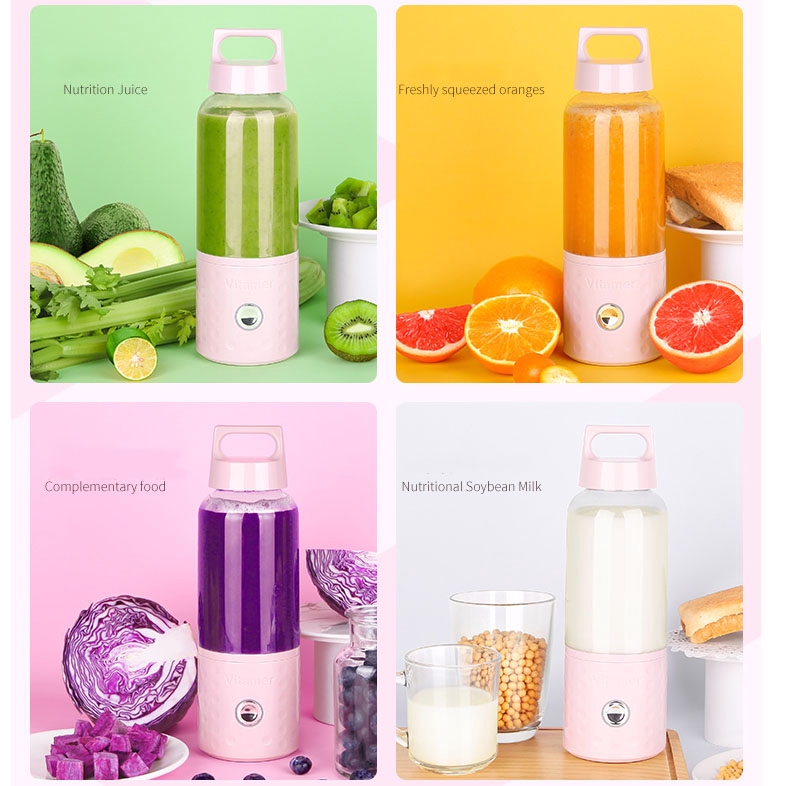 VITAMER BLENDER PORTABLE PREMIUM 500ML Blender Juice mini USB 4 mata FREE DUS+BUBLE PACKING