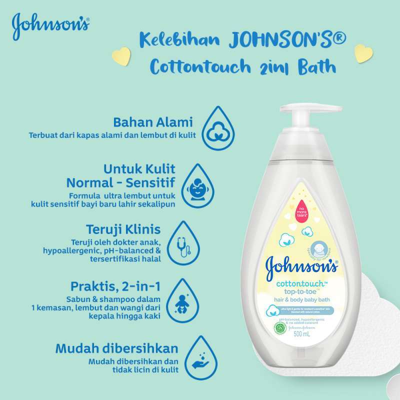 Bisa COD Johnsons Hair &amp; Body Baby Bath Milk Rice 500 ml - Sabun Bayi - Lotion Bayi - Johnsons Hair &amp; Body Ba