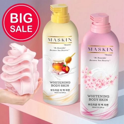 MASKIN Whitening Shower Sabun mandi cair pemutih badan Maskin, body wash whitening soap shower gel f