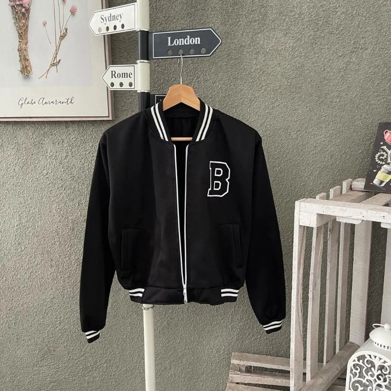 B ziper Crop Basebal | Jacket Croope Basebal | Sweater Basebal Crop Wanita