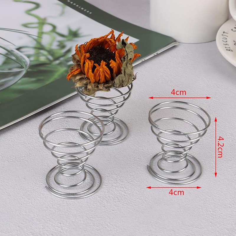 &lt; E2id &amp; &gt; 6pcs Stand Holder Pot Bunga / Tanaman Bahan Stainless Steel