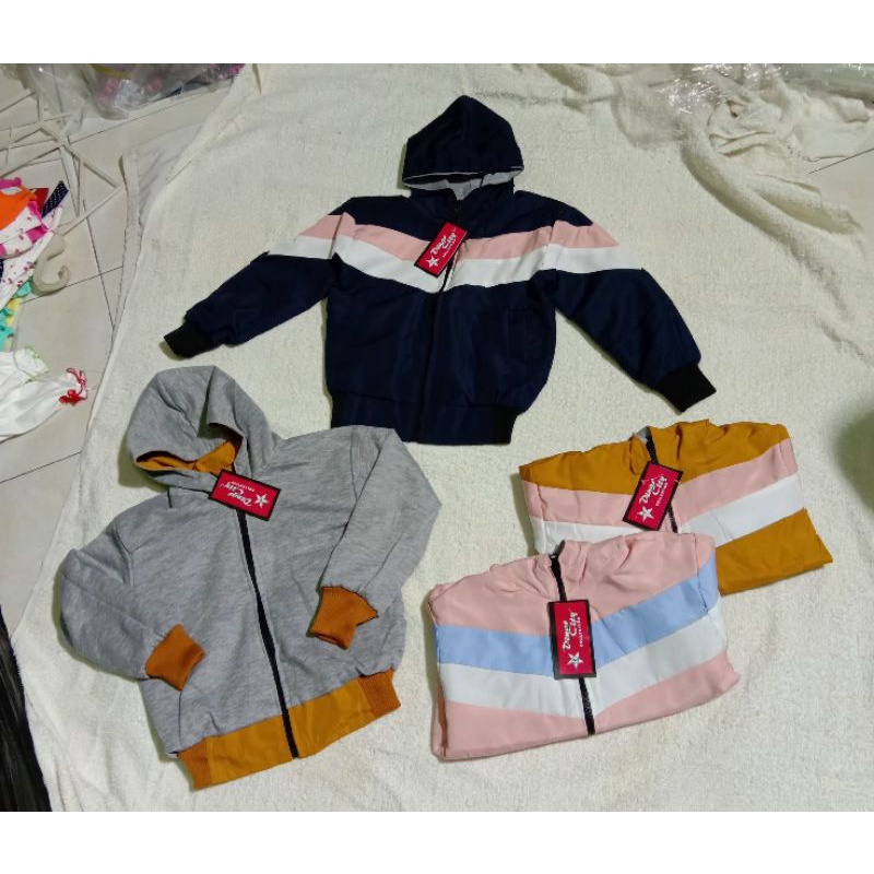 Jaket anak laki-laki perempuan hoodie model resleting warna warni jaket hoodie anak